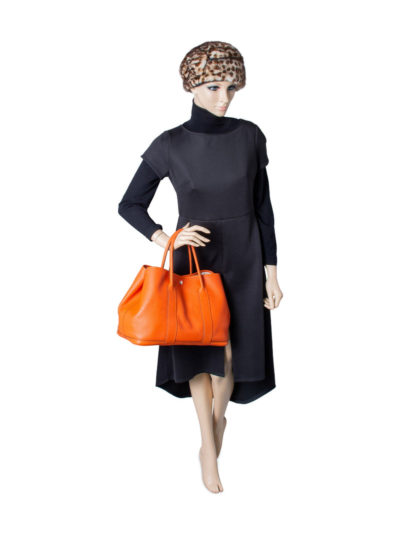 Hermes Clemance Leather Garden Party Bag 36 MM Orange-designer resale