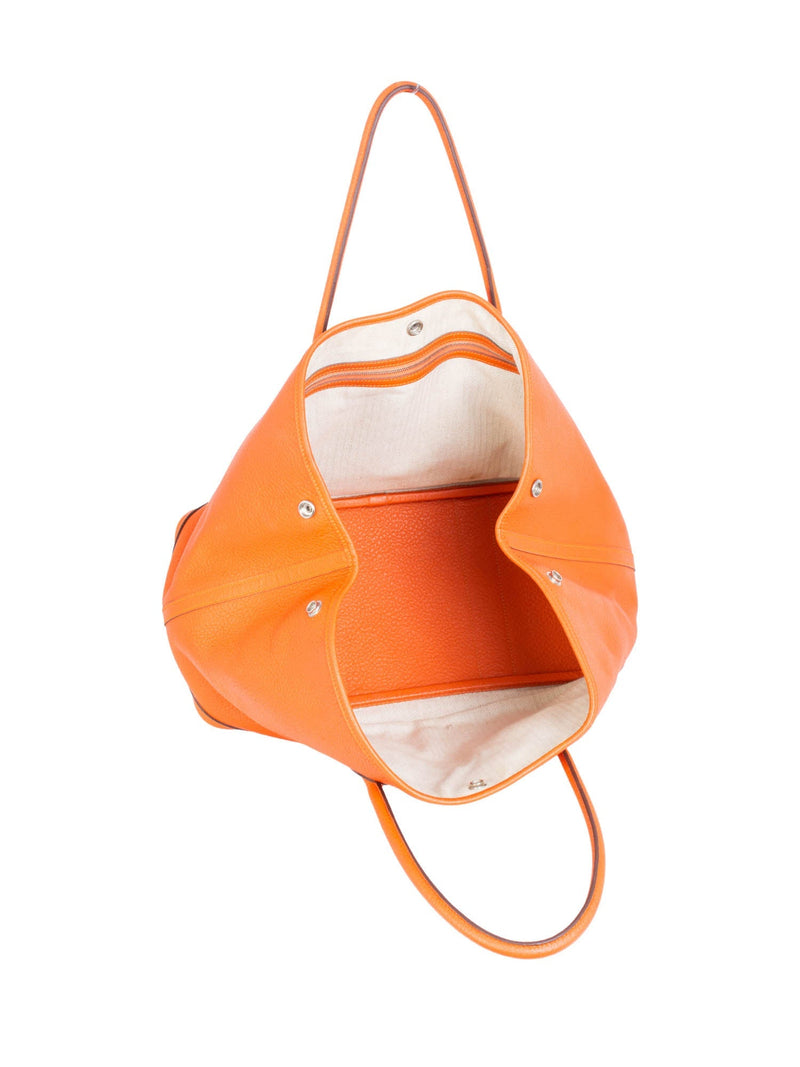Hermes Clemance Leather Garden Party Bag 36 MM Orange-designer resale