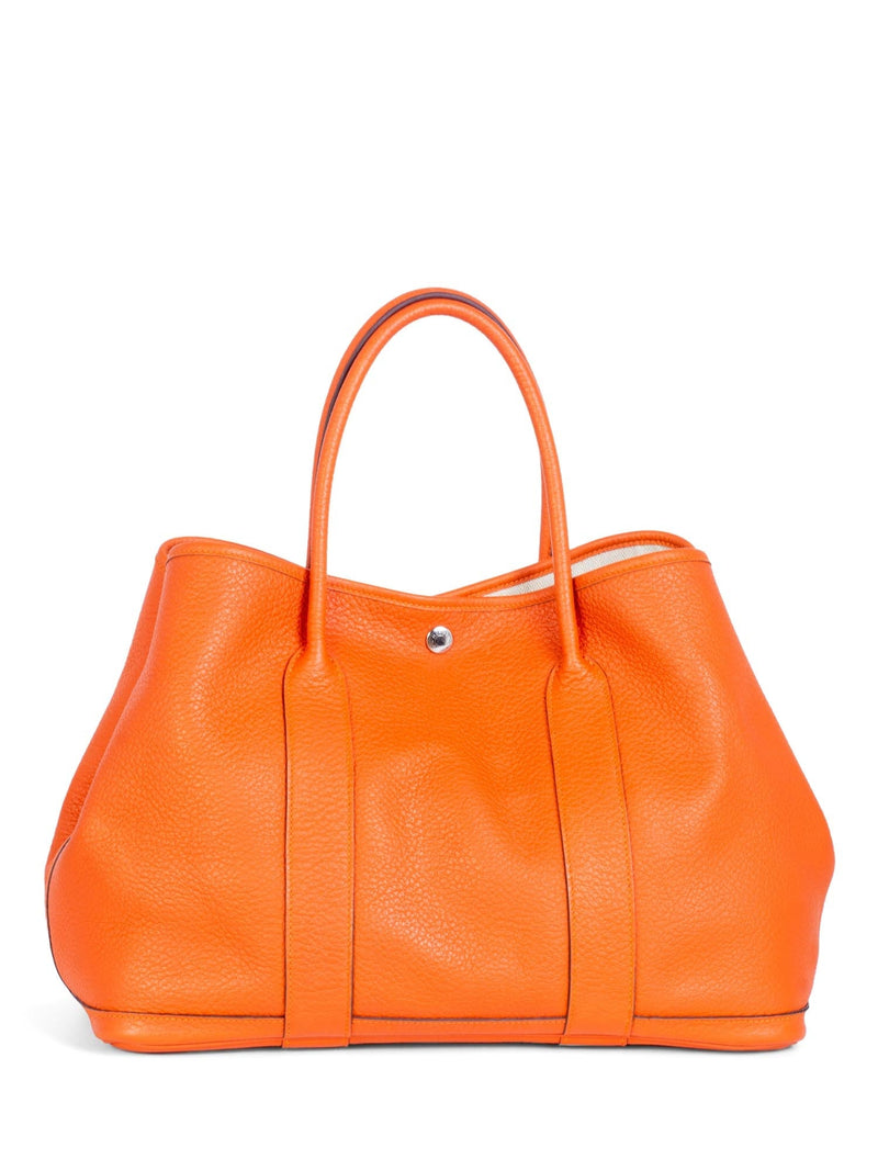 Hermes Clemance Leather Garden Party Bag 36 MM Orange-designer resale