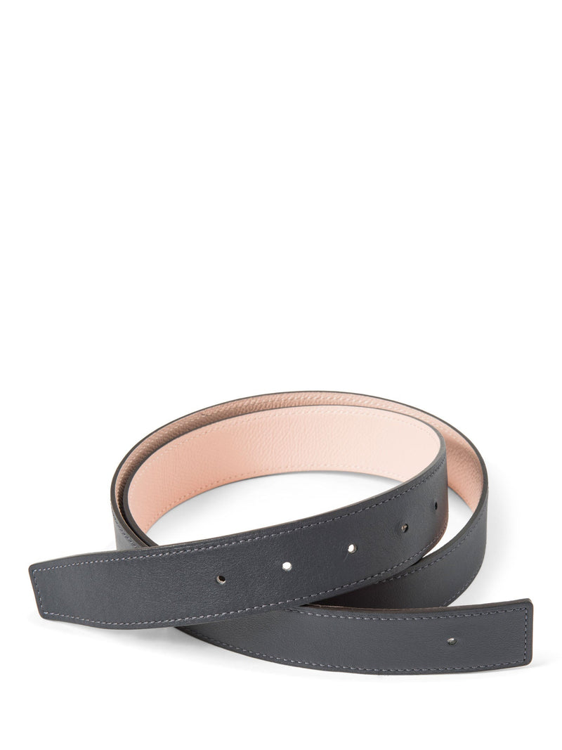 Hermes Constance Leather Epsom Belt Navy Pink-designer resale