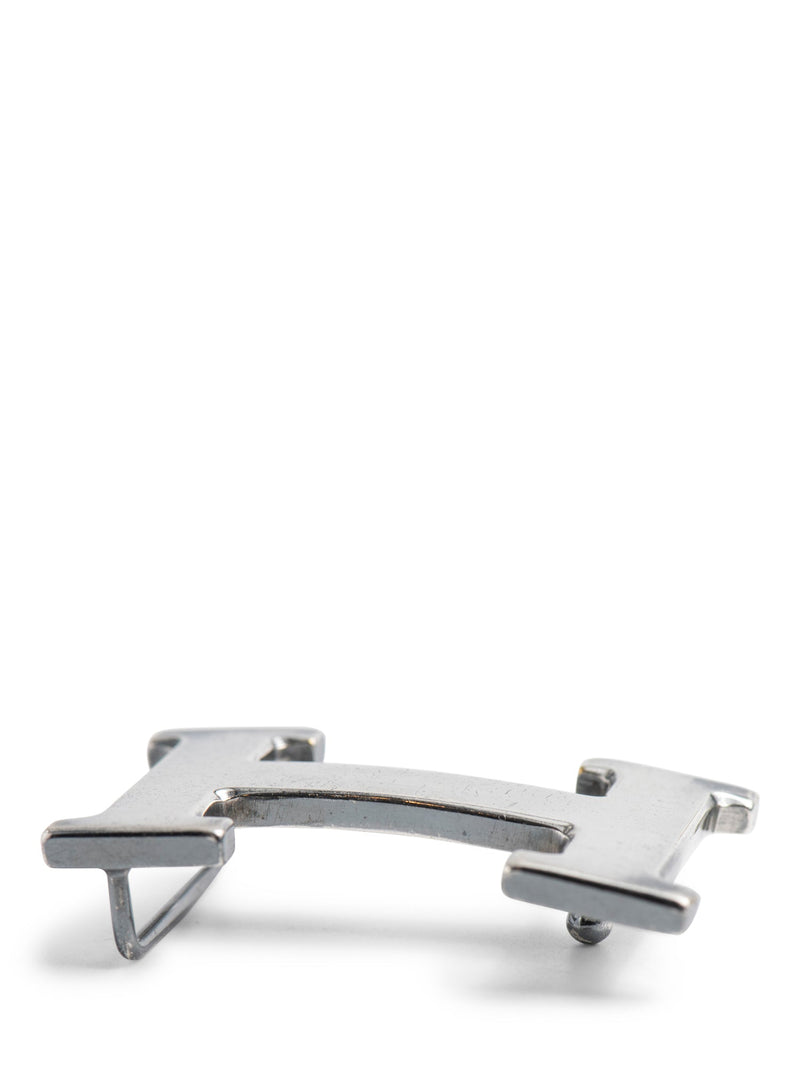 Hermes H Logo Constance Belt Buckle Silver