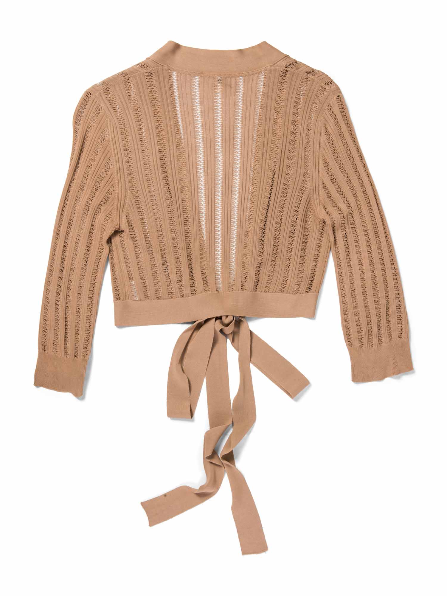 Hermes Knitted Wrap Bolero Top Taupe