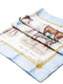 Hermes Les Robes Equestrian Silk Scarf 90 Blue