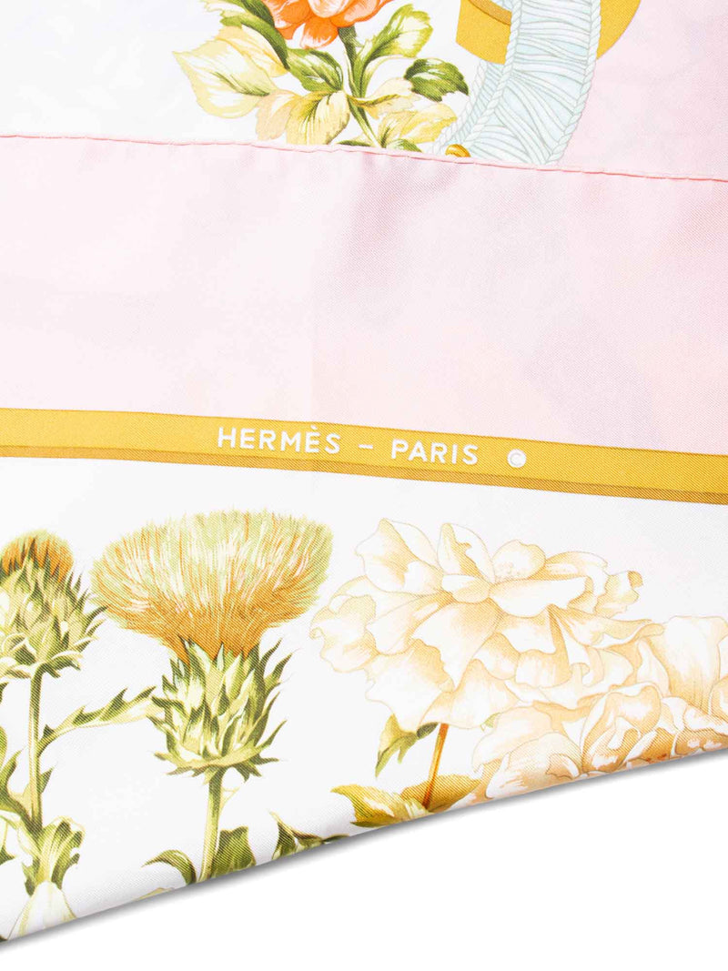 Hermes Regina Silk Floral Scarf Pink-designer resale