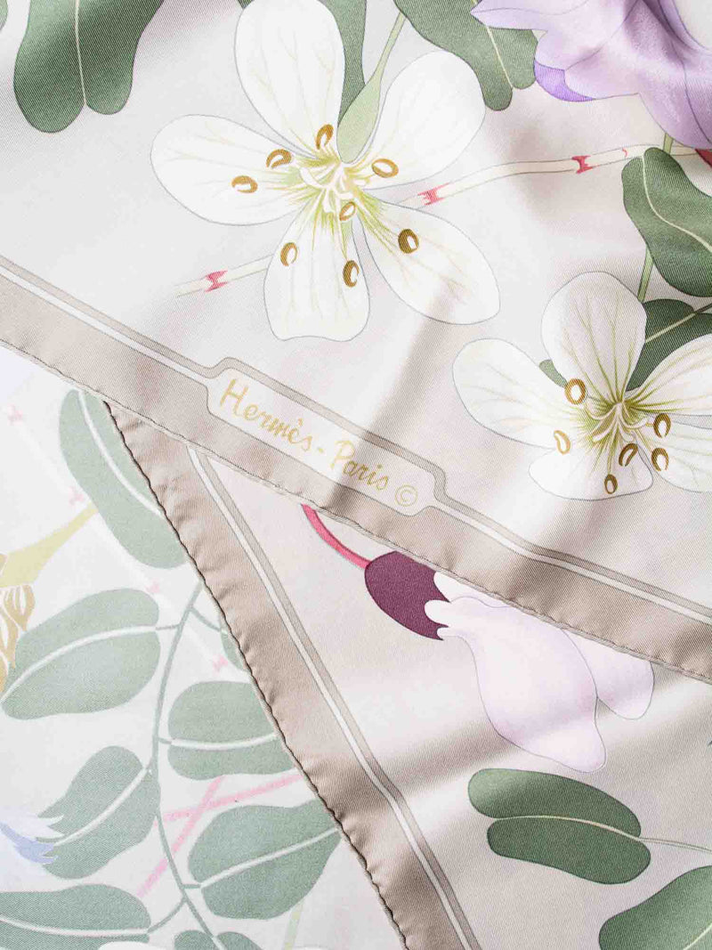 Hermes Silk Flora Graeca Floral Scarf Pastel Multicolor-designer resale