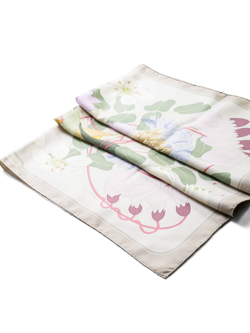 Hermes Silk Flora Graeca Floral Scarf Pastel Multicolor-designer resale