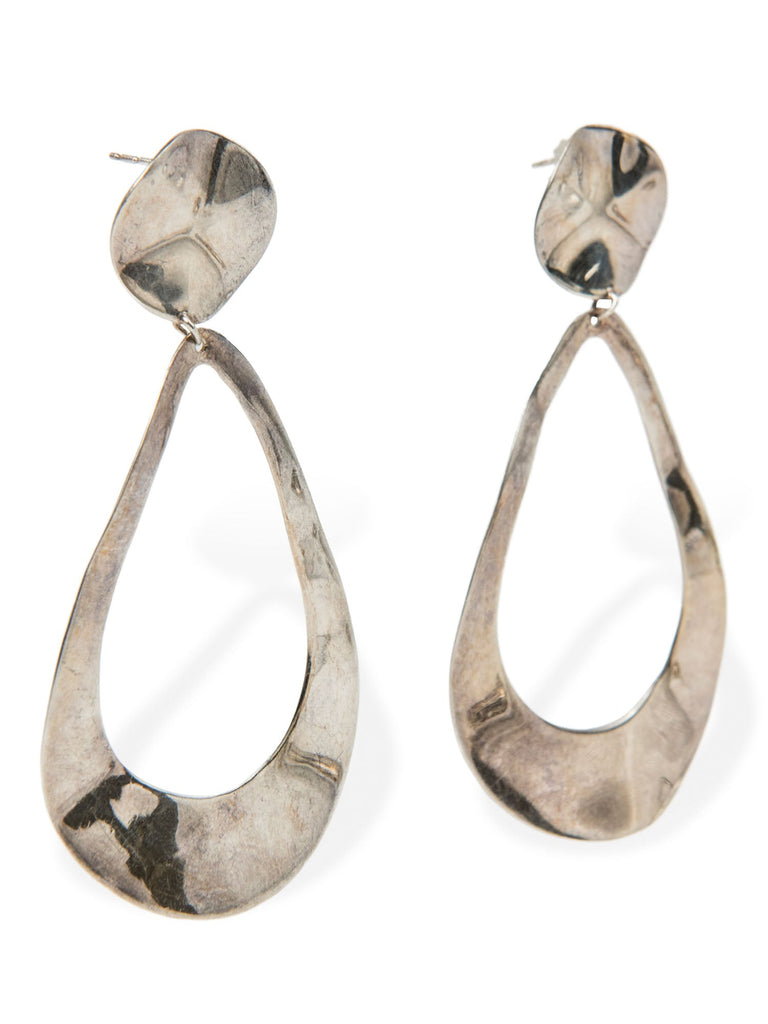 Ippolita Sterling Silver Hammered Drop Earrings-designer resale