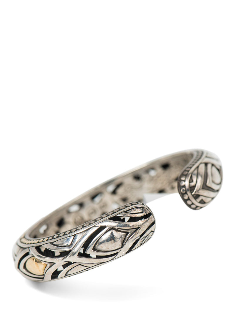 John Hardy 18K Gold Sterling Silver Cuff Bracelet-designer resale