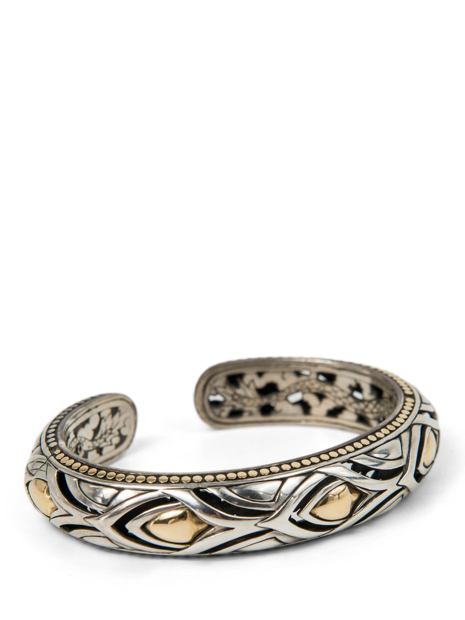 John Hardy 18K Gold Sterling Silver Cuff Bracelet-designer resale