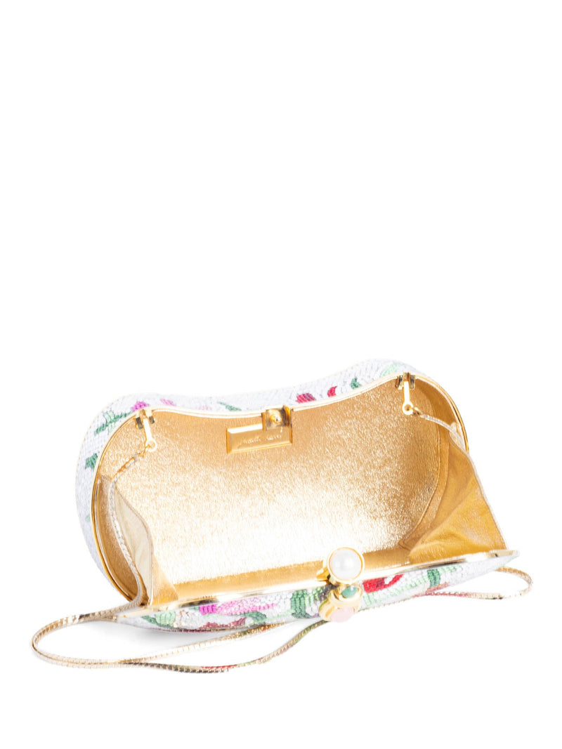 Judith Leiber Pearl Jade 24K Gold Plated Tulip Jewel Mini Bag Multicolor-designer resale