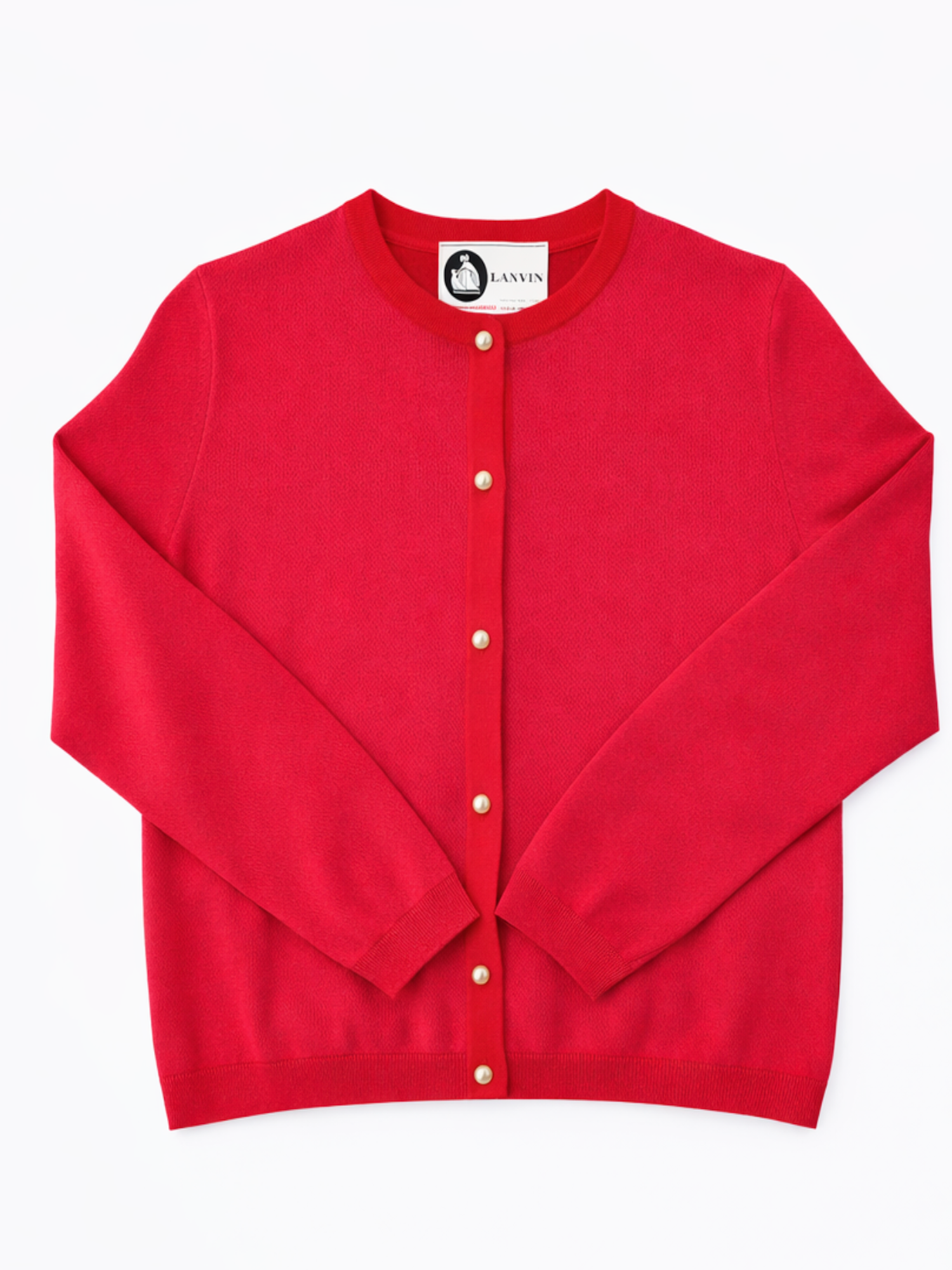 Lanvin Vintage Cashmere Blend Cardigan Hot Pink