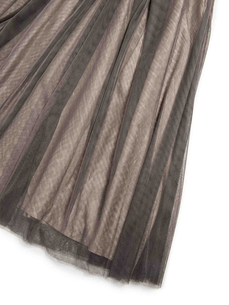 Lilith Tulle Chiffon Maxi Skirt Grey-designer resale