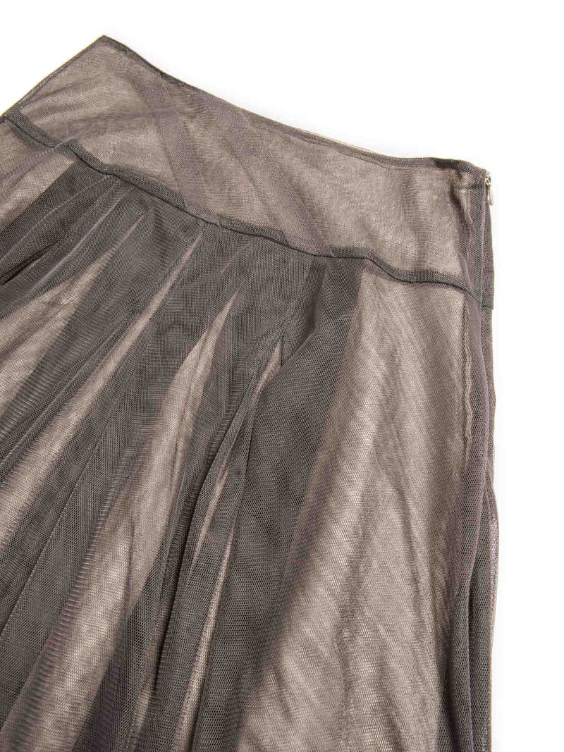 Lilith Tulle Chiffon Maxi Skirt Grey-designer resale