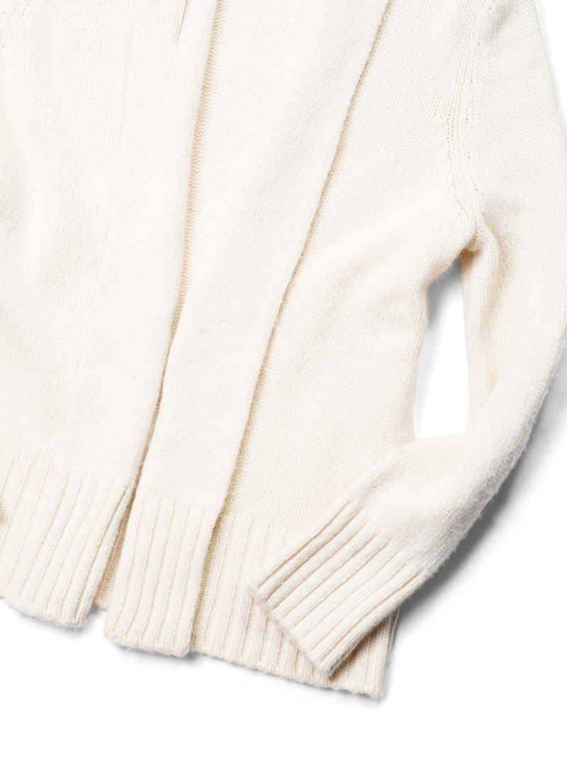 Loro Piana Cashmere Pin Knitted Cardigan Ivory-designer resale