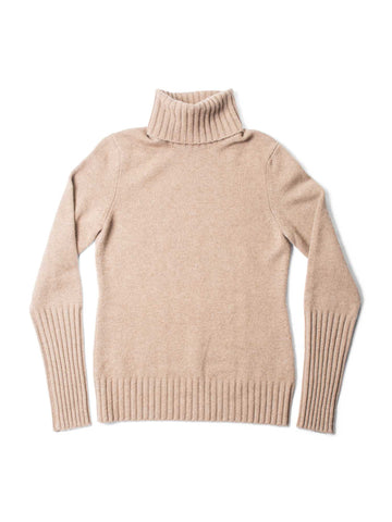 Loro Piana Cashmere Turtleneck Sweater Camel Beige-designer resale