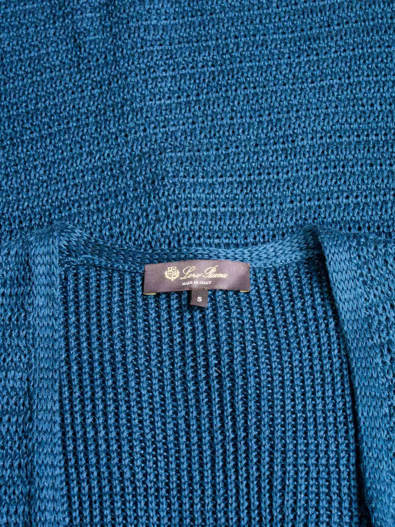 Loro Piana Knit Sleeveless Blouse Vest Set Navy Blue-designer resale