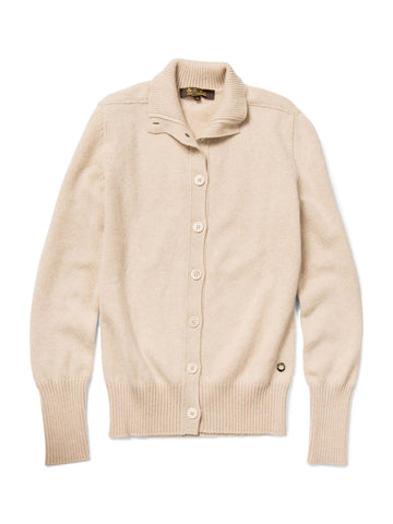 Loro Piana Logo Baby Cashmere Button Up Cardigan Beige-designer resale