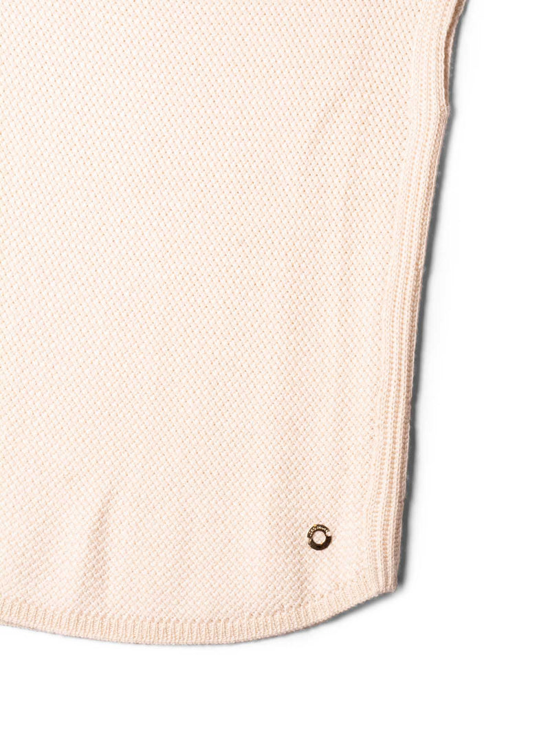 Loro Piana Logo Cashmere Cable Knitted Top Ivory-designer resale