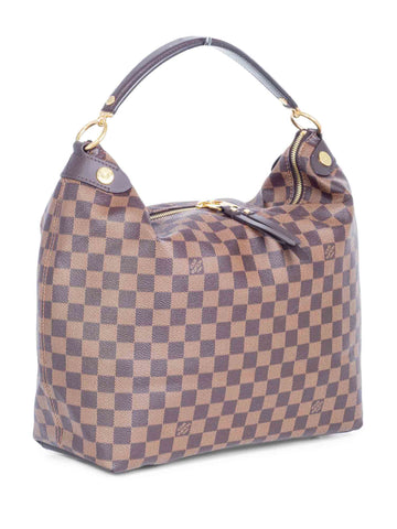 Louis Vuitton Damer Ebene Top Handle Hobo Bag Brown-designer resale