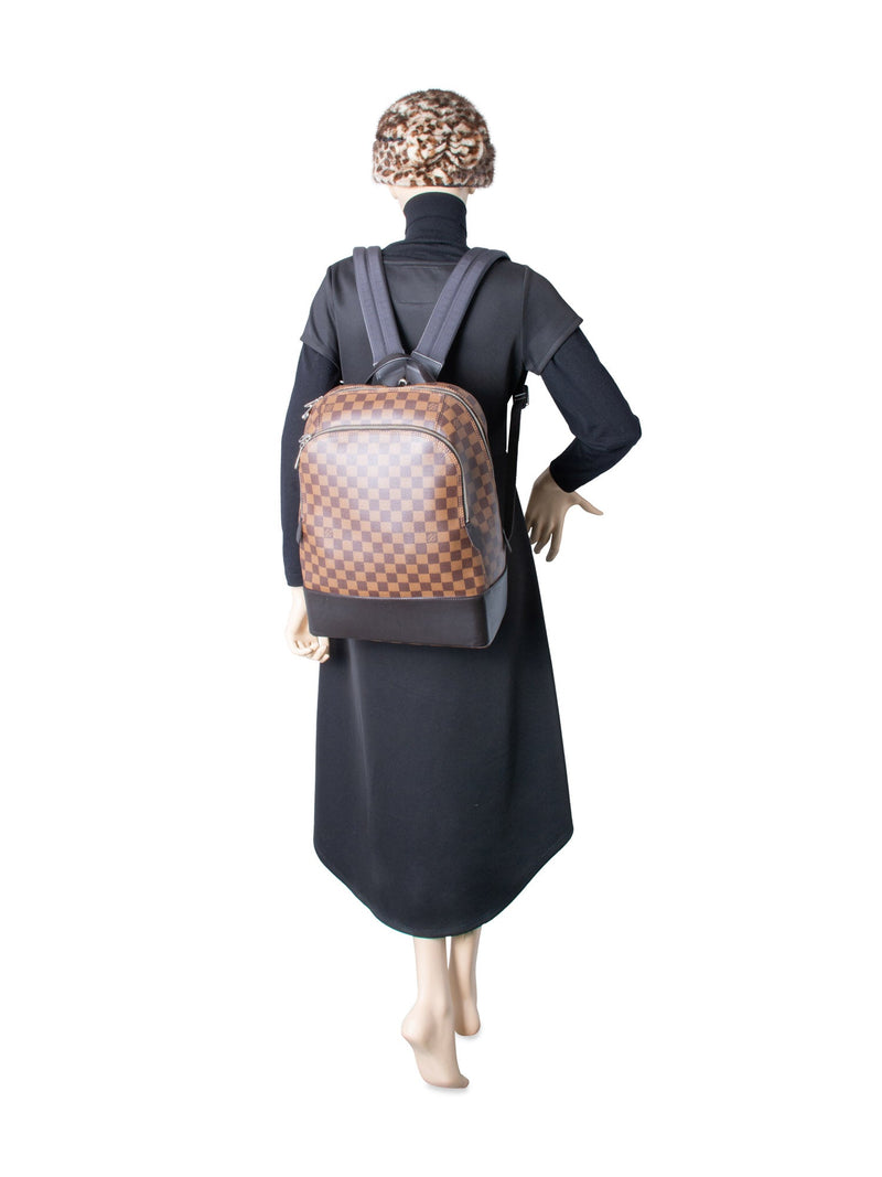 louis vuitton backpack josh damier black Louis Vuitton Damier Ebene Josh Backpack Brown Black