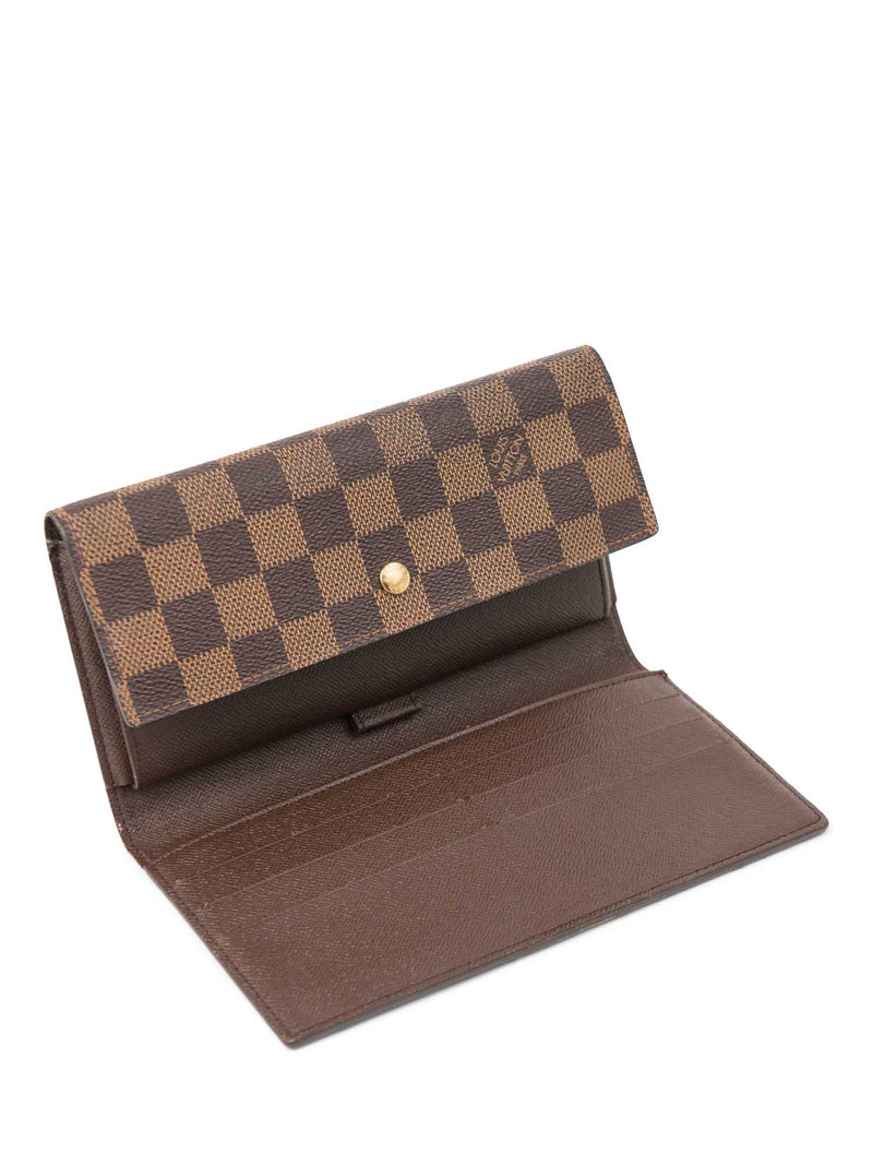 Louis Vuitton Damier Ebene Trifold Wallet Brown-designer resale