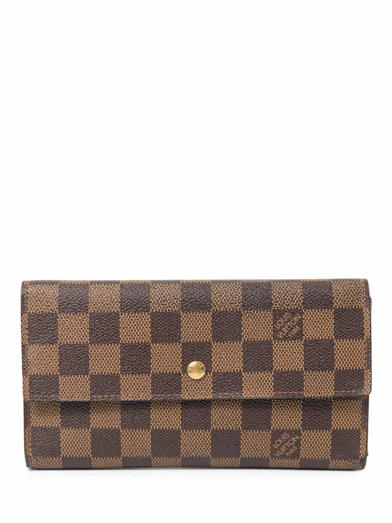 Damier Ebene Sarah Wallet Designer By Louis Vuitton Size: Medium