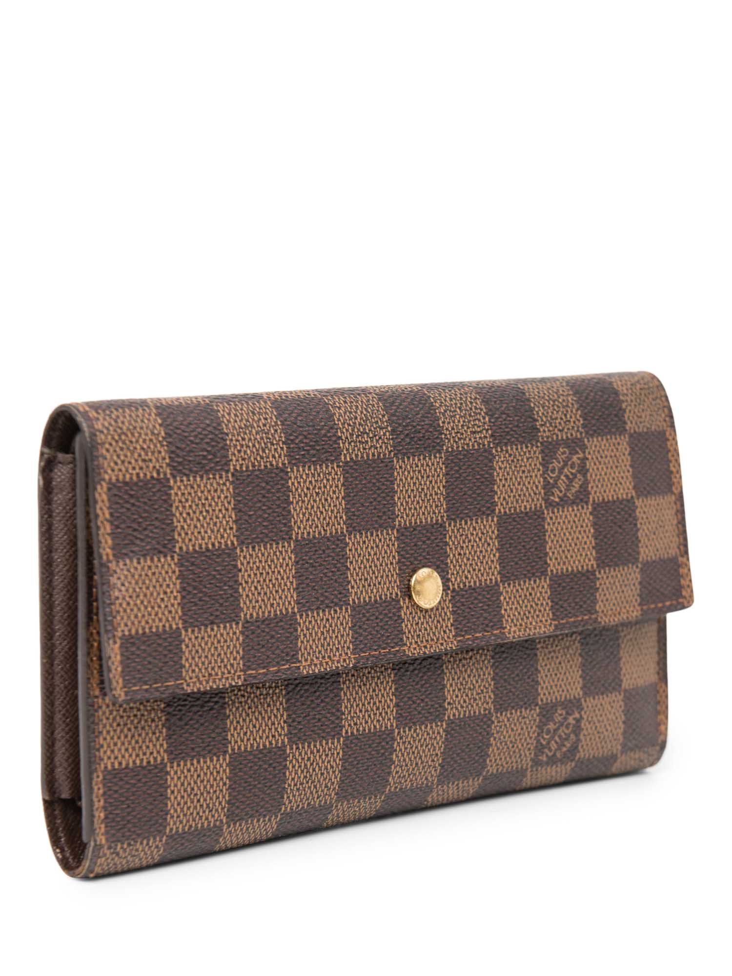 Louis Vuitton Damier Ebene Trifold Wallet Brown-designer resale