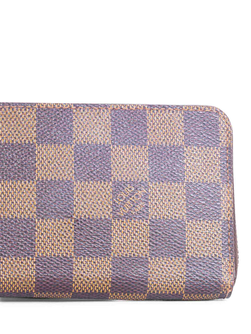 Louis Vuitton Damier Ebene Zipper Wallet Brown Red-designer resale