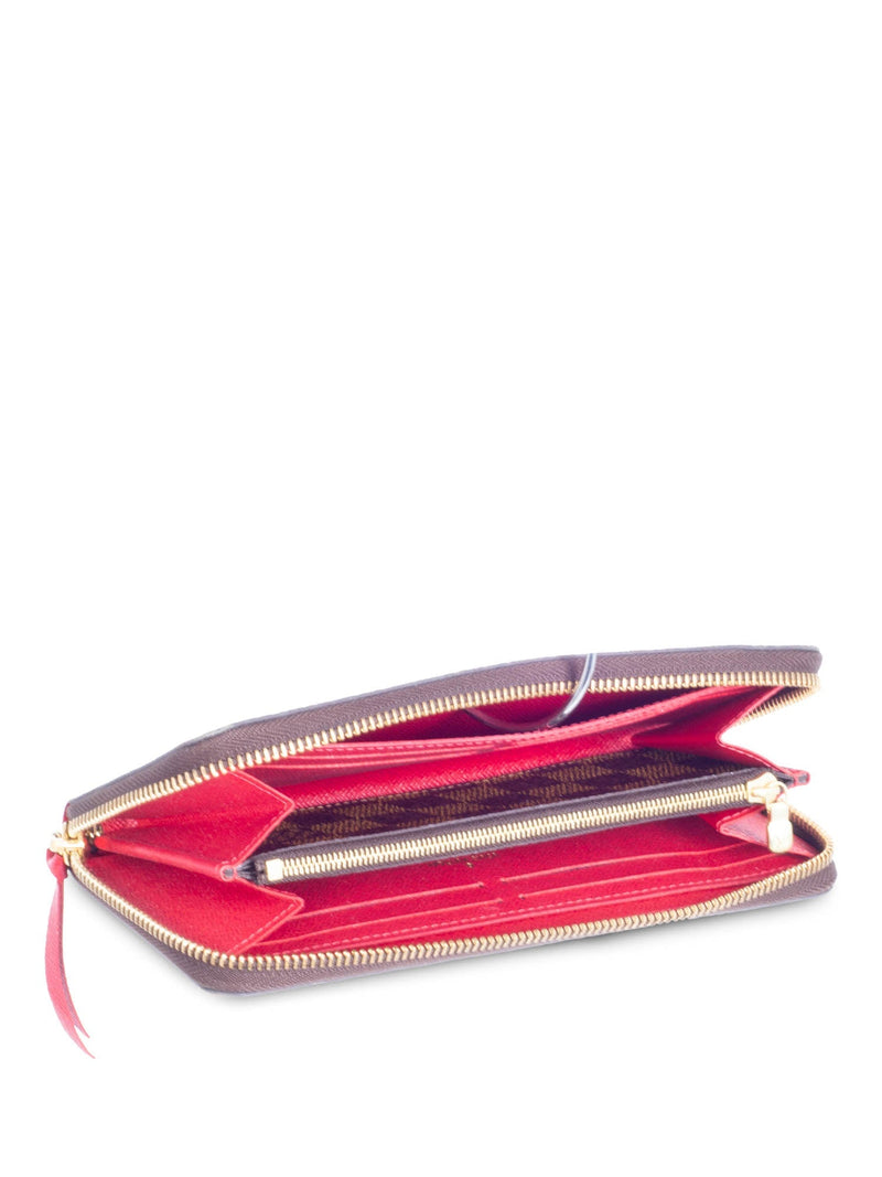 Louis Vuitton Damier Ebene Zipper Wallet Brown Red-designer resale