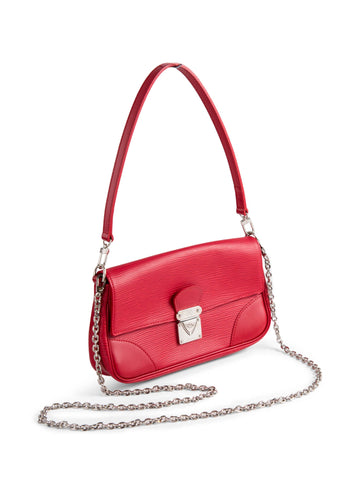 Louis Vuitton Epi Leather Chain Messenger Bag Red-designer resale