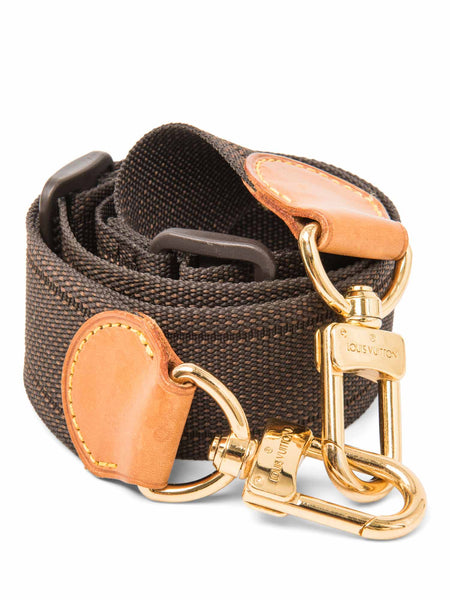 Louis Vuitton Logo Canvas Bag Strap Brown display picture 2