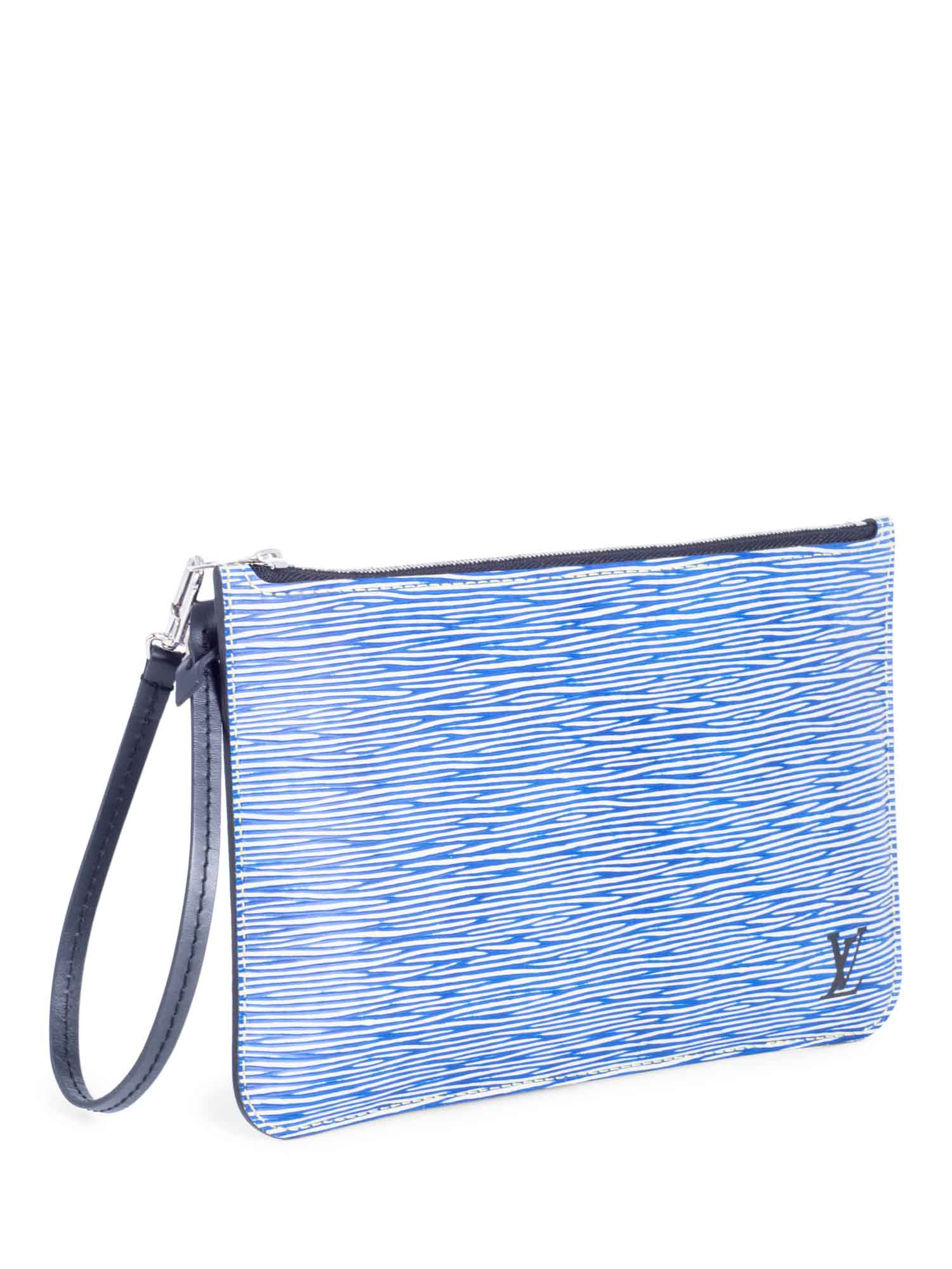 Louis Vuitton Logo Epi Leather Pochette Blue