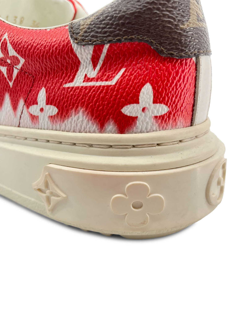 Louis Vuitton Monogram Canvas Escale Time Out Sneaker Red Brown-designer resale