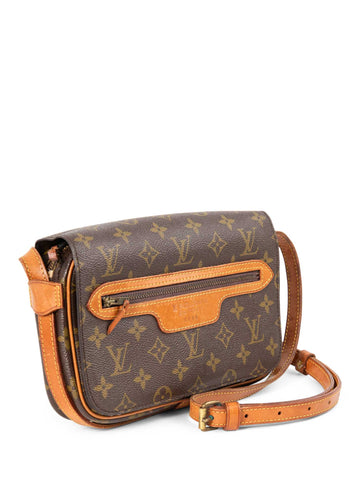 Louis Vuitton Monogram Crossbody Messenger Bag Brown-designer resale