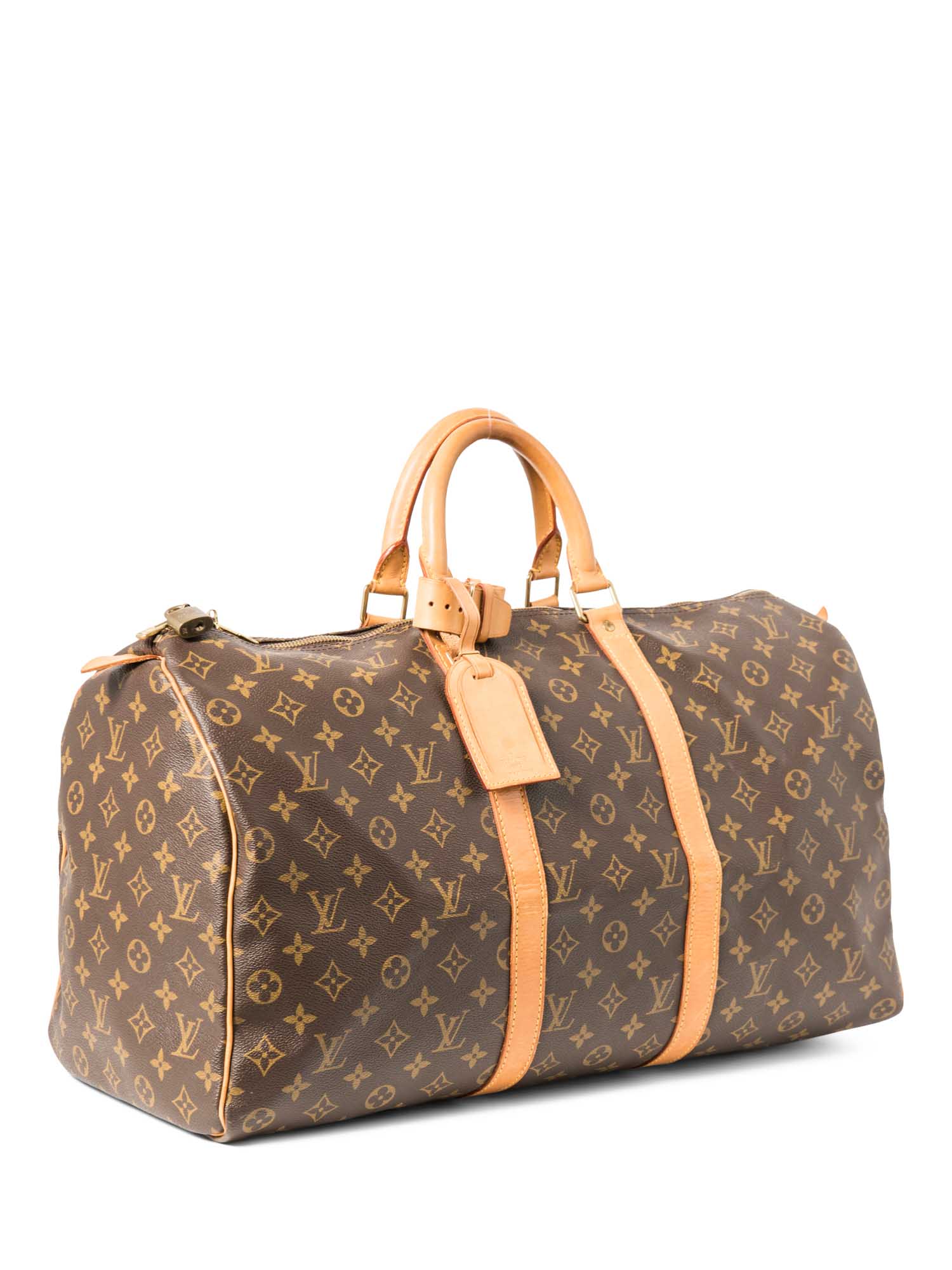 Louis Vuitton Monogram Leather Keepall 50 Brown-designer resale