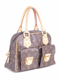Bucket handbag Louis Vuitton Brown in Cotton - 22536280