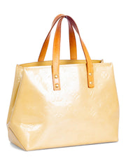 Louis Vuitton Monogram Patent Leather Top Handle Bag Yellow