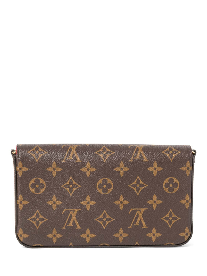 Louis Vuitton Monogram Pochette Felicie Wallet on Chain Brown Fuchsia