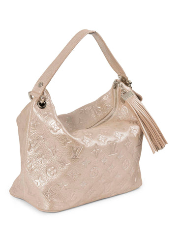 Louis Vuitton Monogram Shimmer Halo Tassel Hobo Bag Light Pink-designer resale