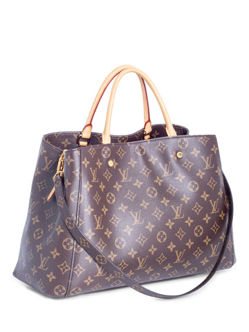 Louis Vuitton Montaigne MM Monogram Canvas Handbag Brown-designer resale
