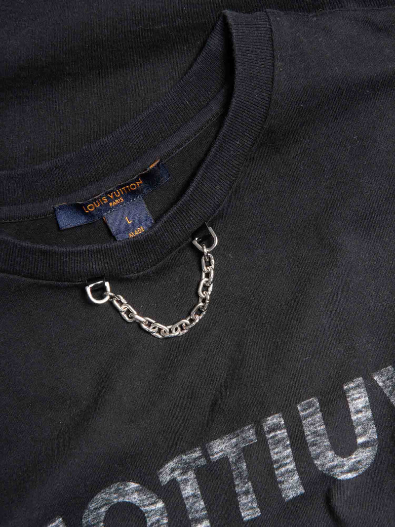 Louis Vuitton Reverse Logo Chain Icons Short Sleeve Shirt Black-designer resale
