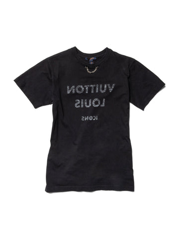 Louis Vuitton Reverse Logo Chain Icons Short Sleeve Shirt Black-designer resale