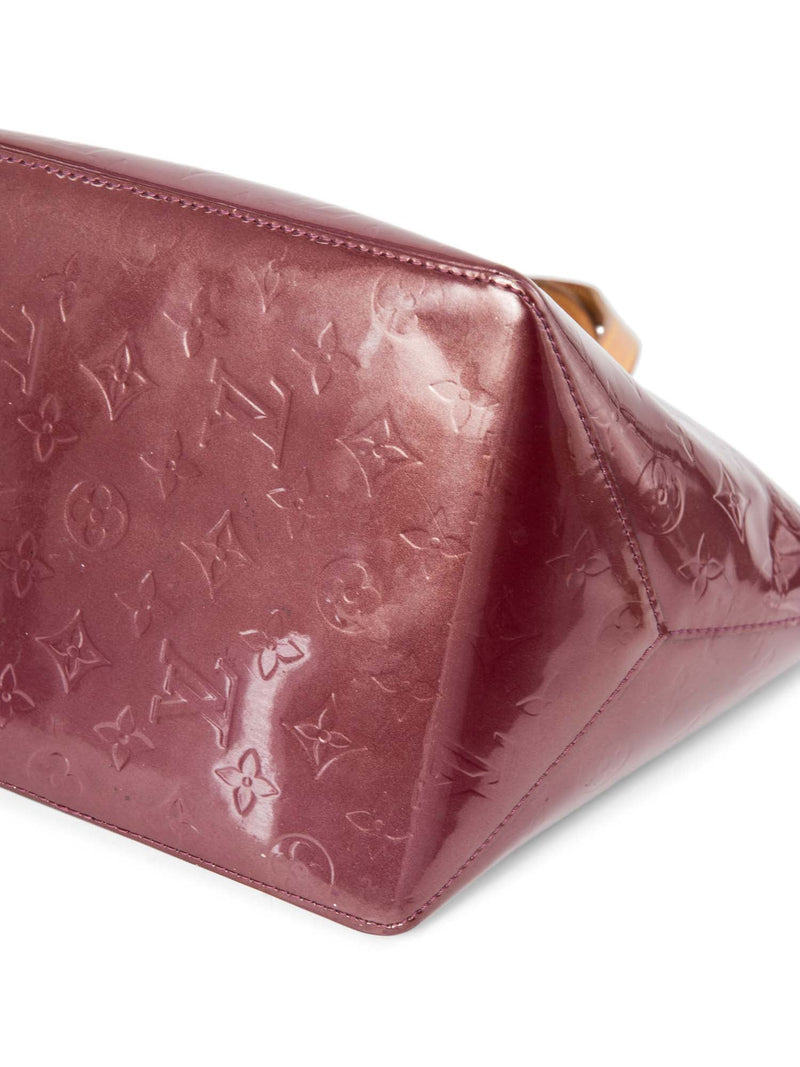 Louis Vuitton Vernis Leather Monogram Shopper Bag Burgundy Gold-designer resale