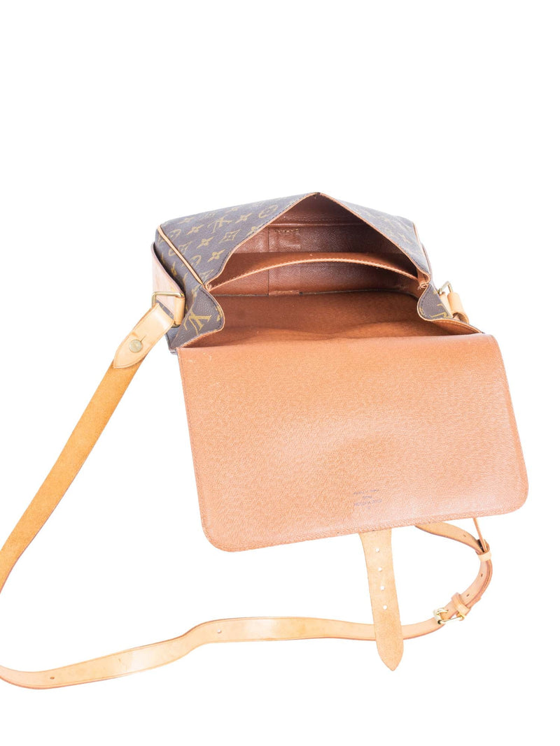Louis Vuitton Vintage Monogram Flap Messenger Bag Brown-designer resale