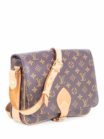 Louis Vuitton Vintage Monogram Flap Messenger Bag Brown-designer resale