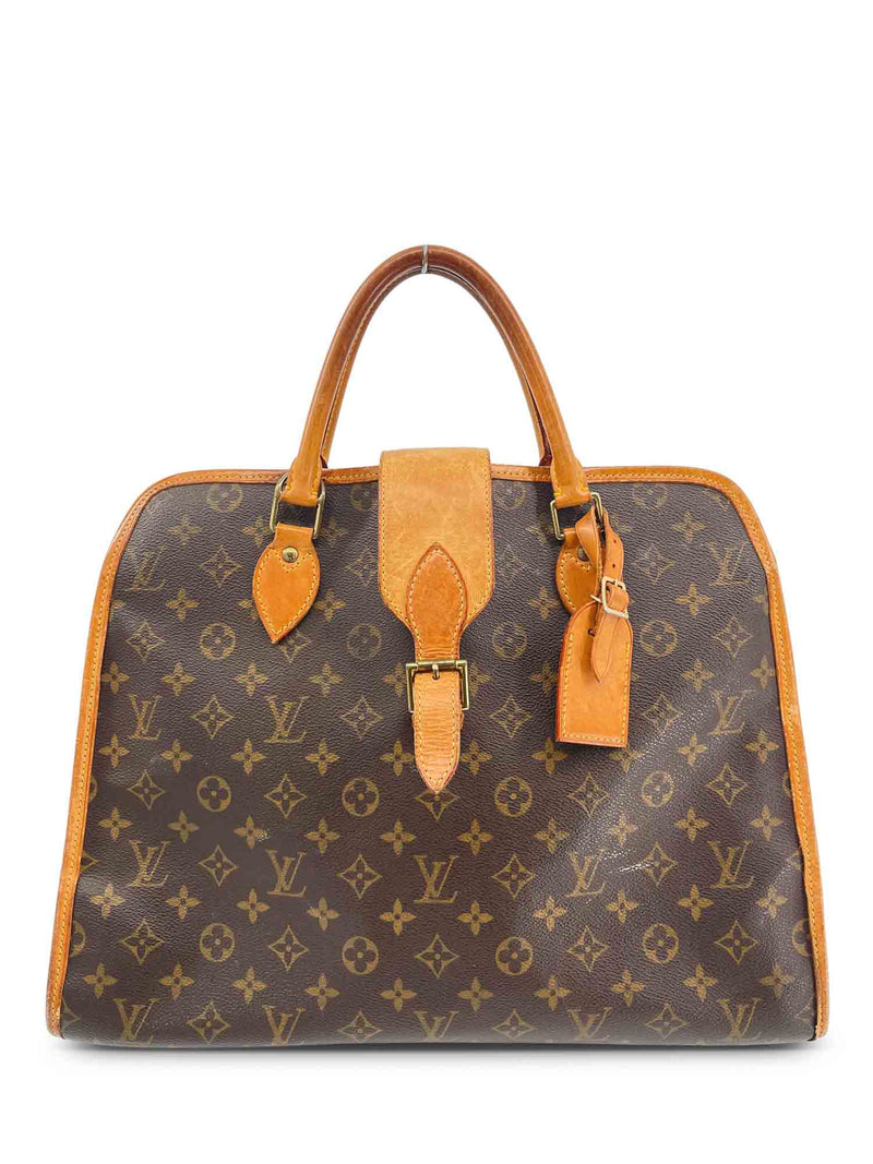 Louis Vuitton Vintage Monogram Top Handle Shopper Bag Brown-designer resale