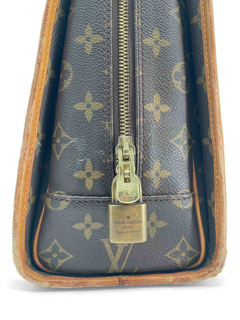 Louis Vuitton Vintage Monogram Top Handle Shopper Bag Brown-designer resale
