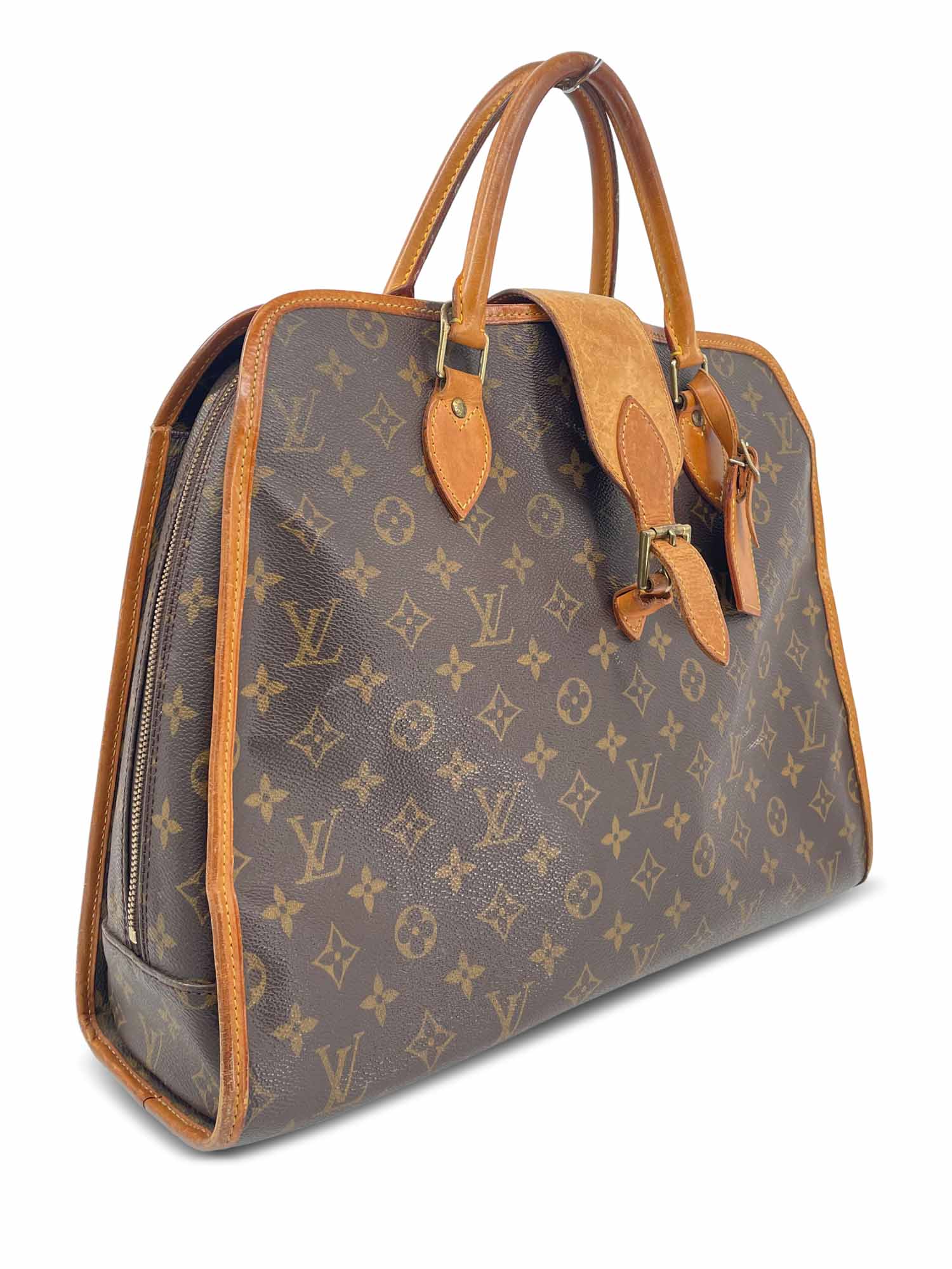 Louis Vuitton Vintage Monogram Top Handle Shopper Bag Brown-designer resale