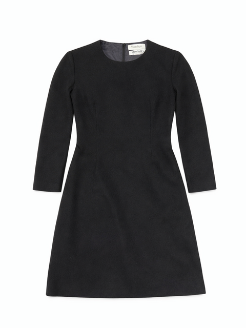 Calvin Klein Collection Wool A Line Dress Black