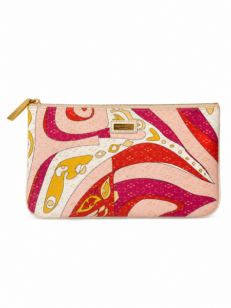 EMILIO PUCCI♥︎クラッチバッグ Emilio Pucci Signed Canvas Clutch Pink Multicolor